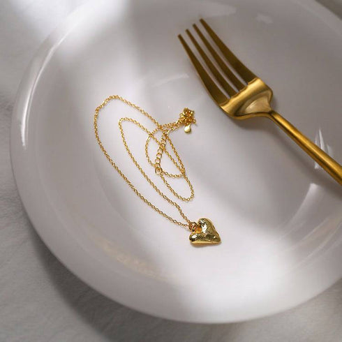 Gold Heart Pendant Necklace - Zafari Studio Jewelry